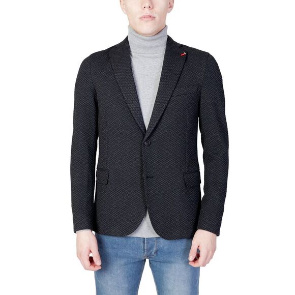 Mulish Textured Blazer Casual Style Men Black - Picture 1 of 7